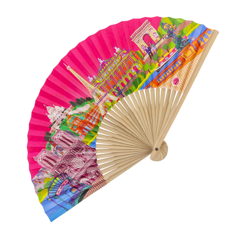 Eventail en papier et bambou   bambou 23 x  2,8  x  1,2 cm