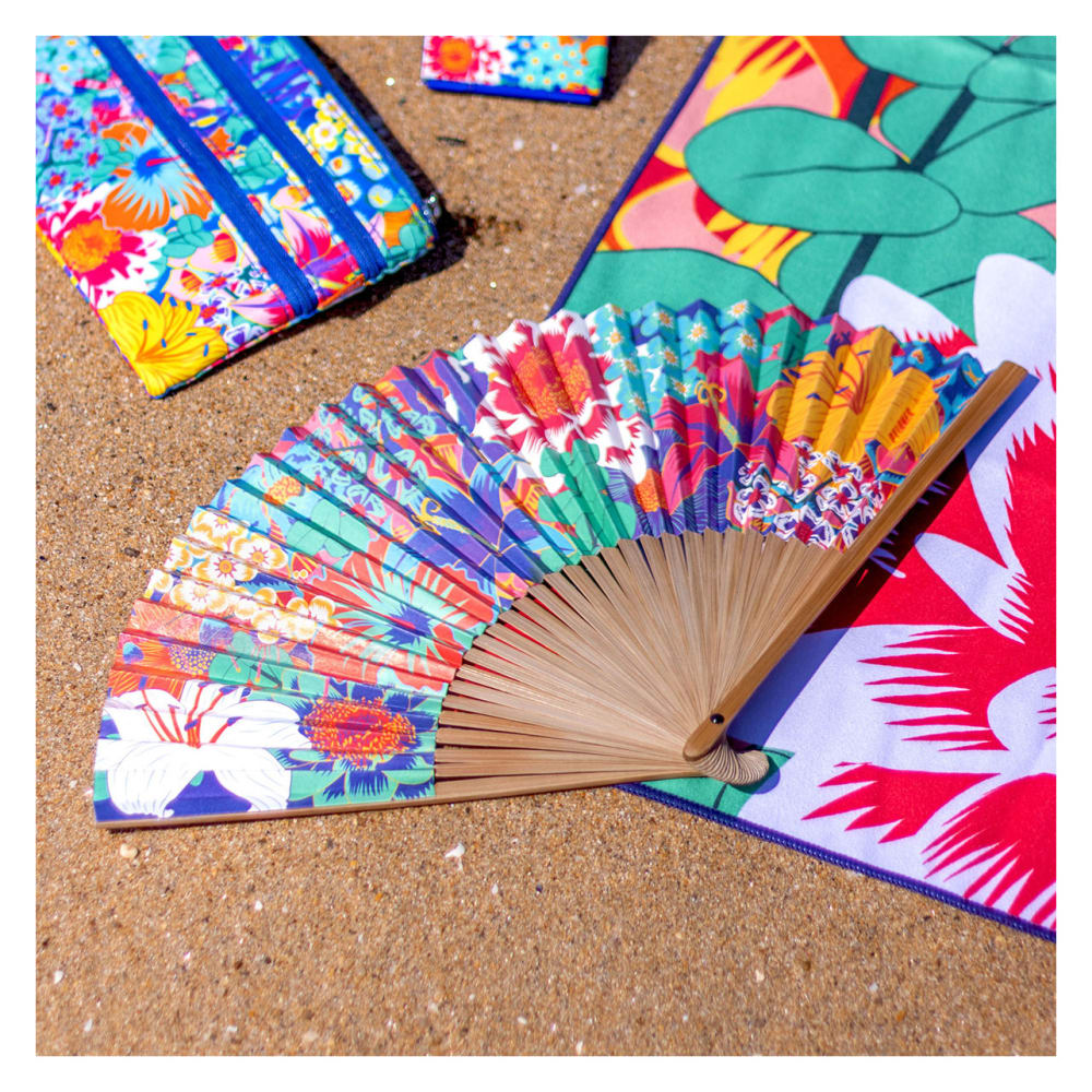 Eventail en papier et bambou bleu bambou 23 x 2,8 x 1,2 cm - Maisons du Monde