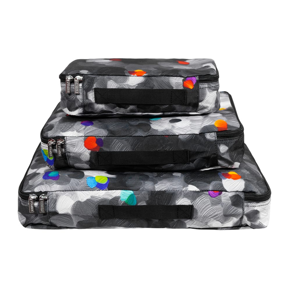 Set de 3 bolsas de viaje  negro poliéster  0 x 8 x 32 cm