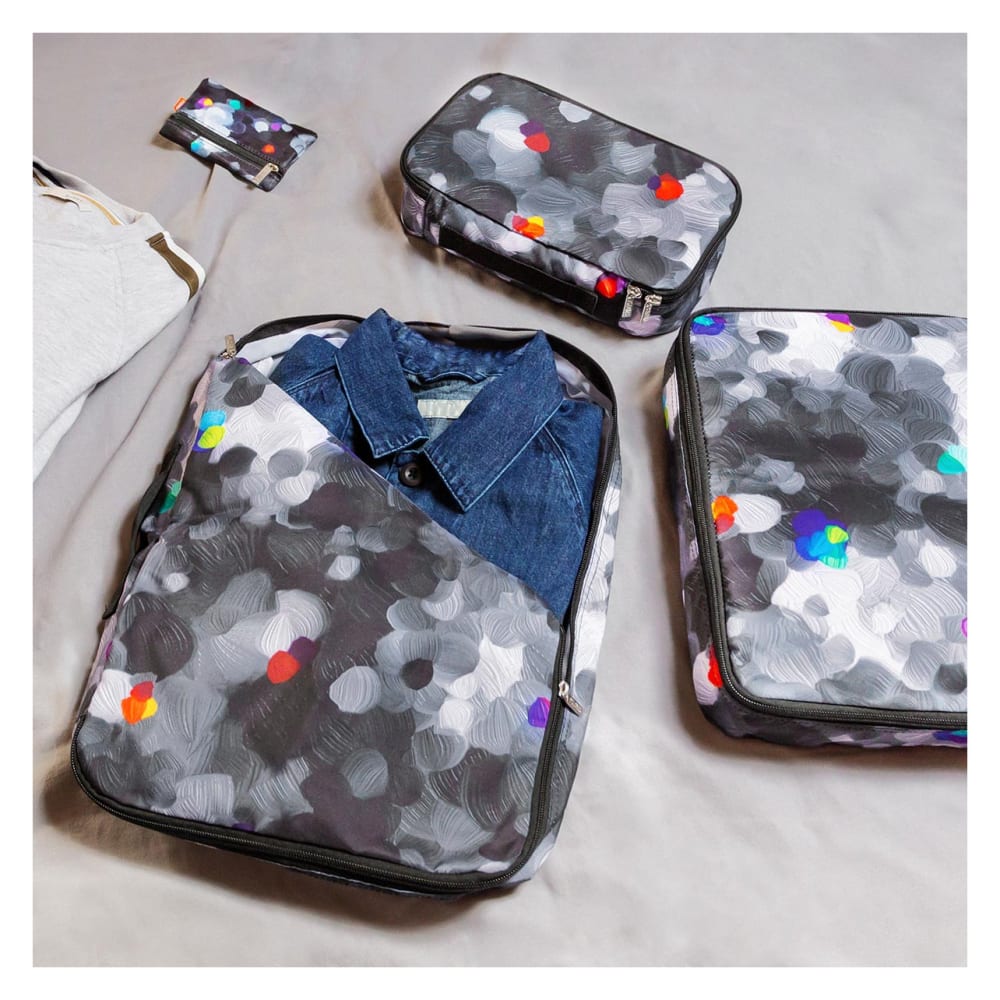 Set de 3 pochettes de voyage noir polyester 0 x 8 x 32 cm - Maisons du Monde