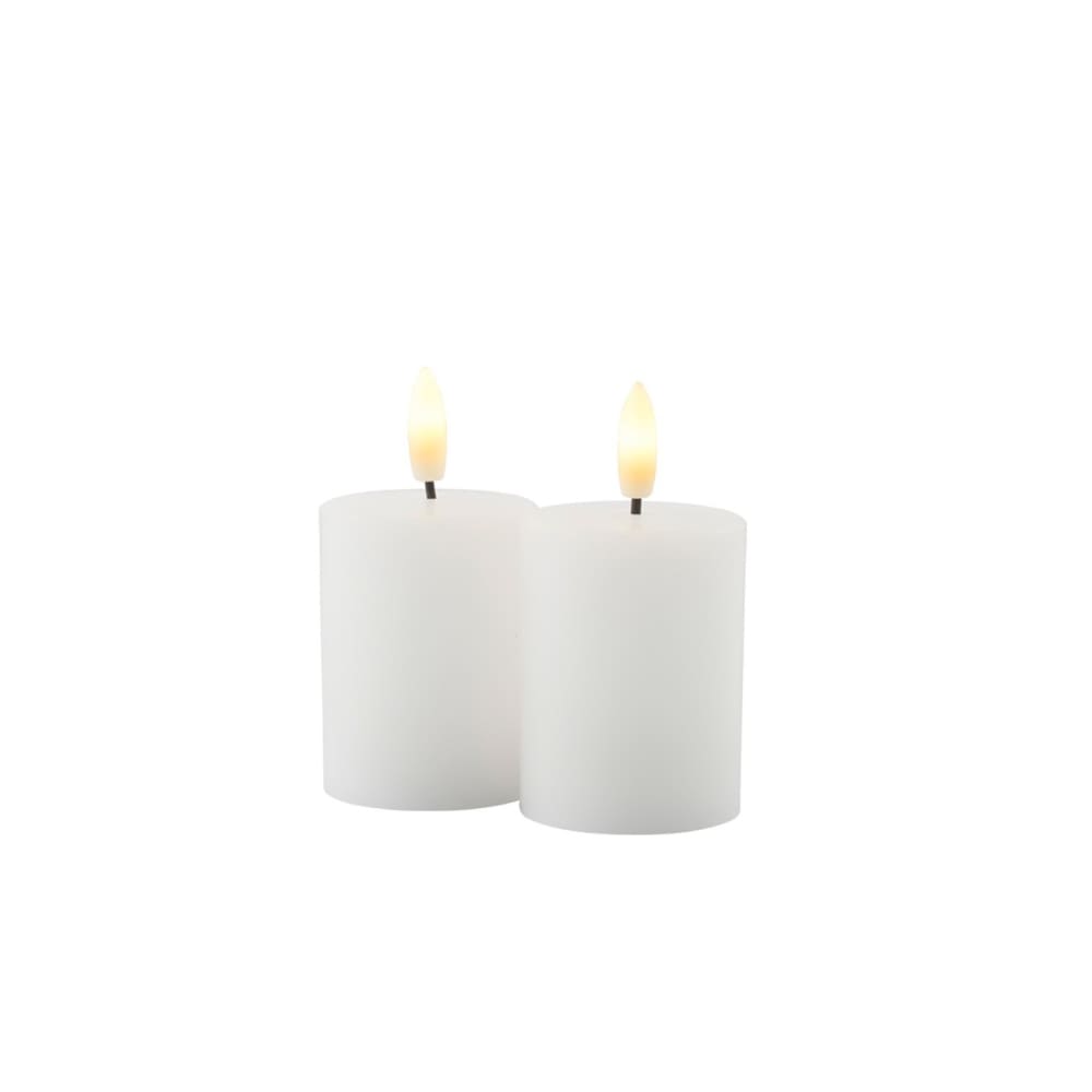Sirius Set de 2 bougies led sille 5 x 6cm à piles Blanc Cire