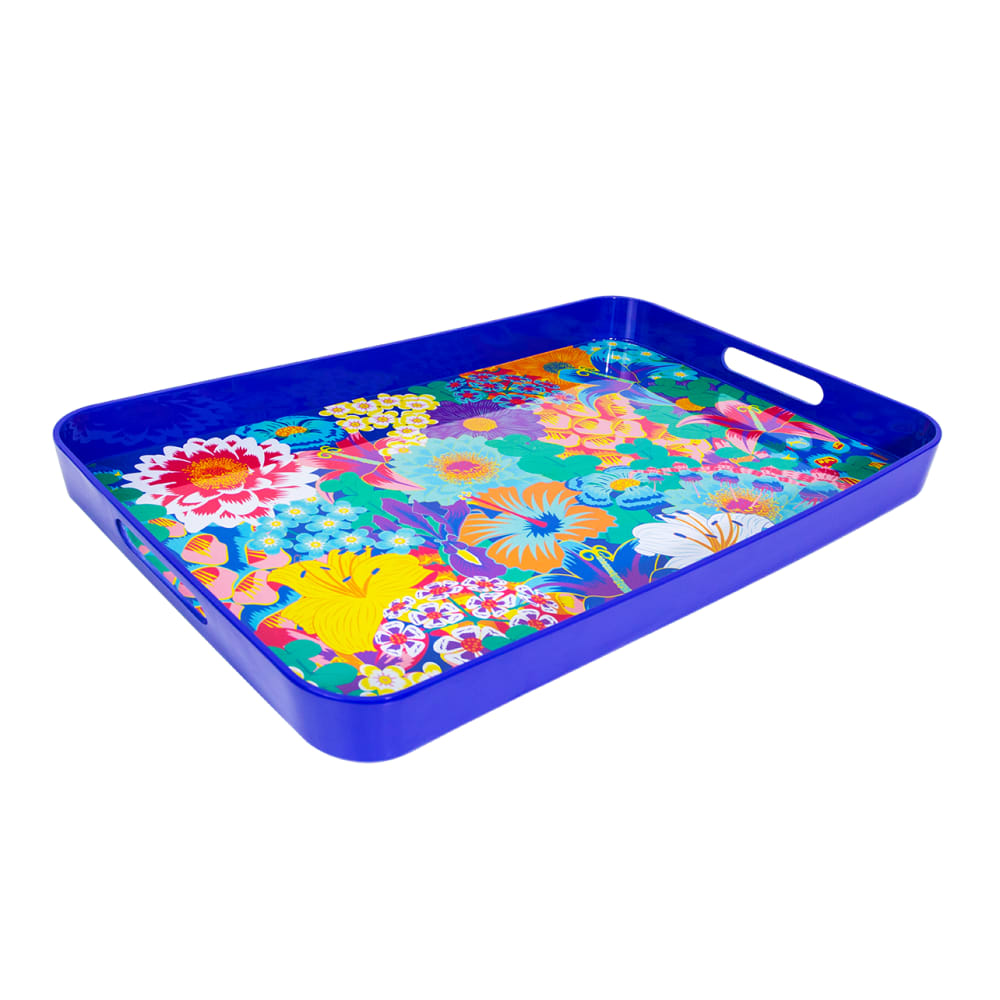 Bandeja para servir  azul melamina  53 x 34 x 5 cm