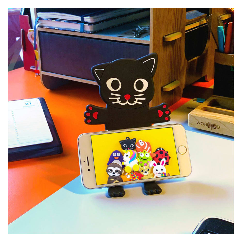 Support téléphone bureau chat métal 18 x 11 cm x 11 cm - Maisons du Monde
