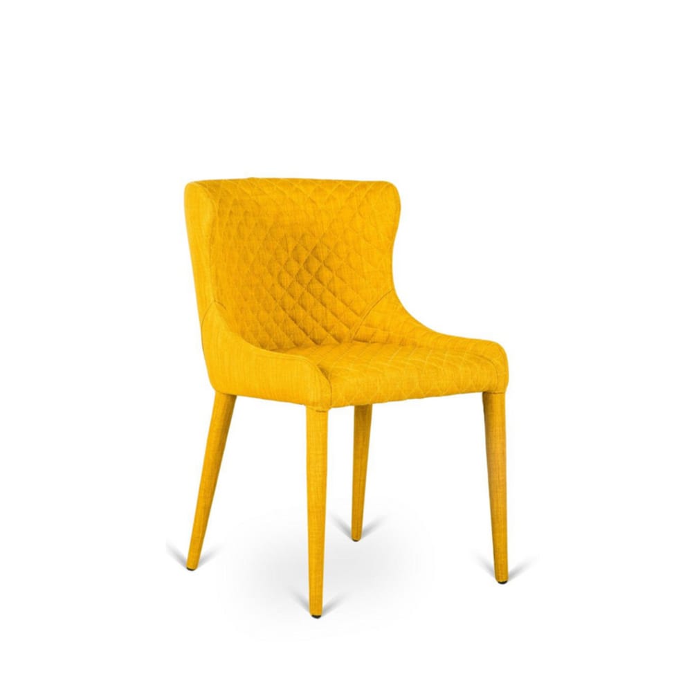chaise en tissu jaune