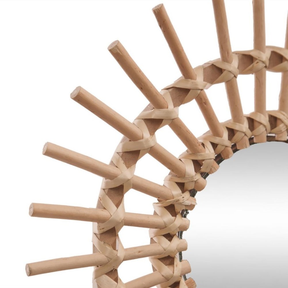 Petit miroir en rotin marron 30x11cm (MueMue) - Image 3