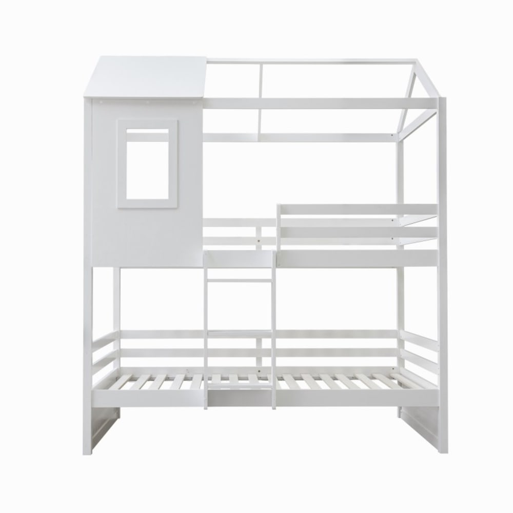 Lit superposé bois blanc 233x201x97cm