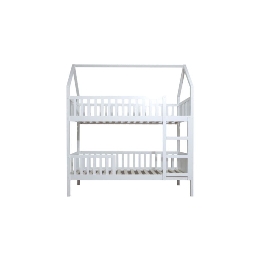 MueMue Etagenbett Häuschen Holz weiß 90x190/90x190cm Holz Baby