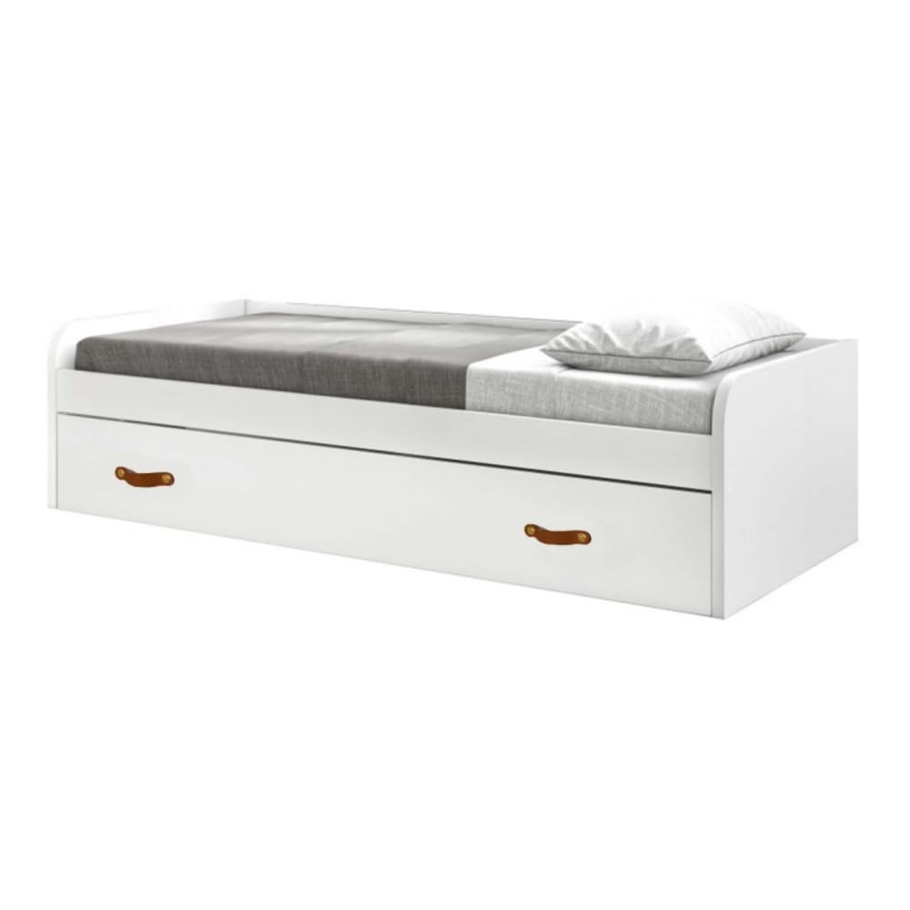 Lit pieds pliants blanc sans matelas 50x196x97cm