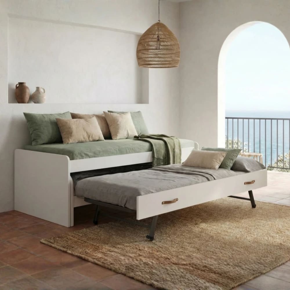 Dreierbett mit Lattenrosten weiß 105x200cm - Maisons Du Monde