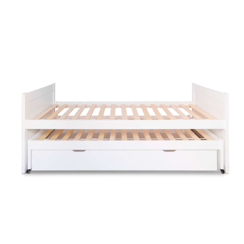 Lit gigogne en bois blanc