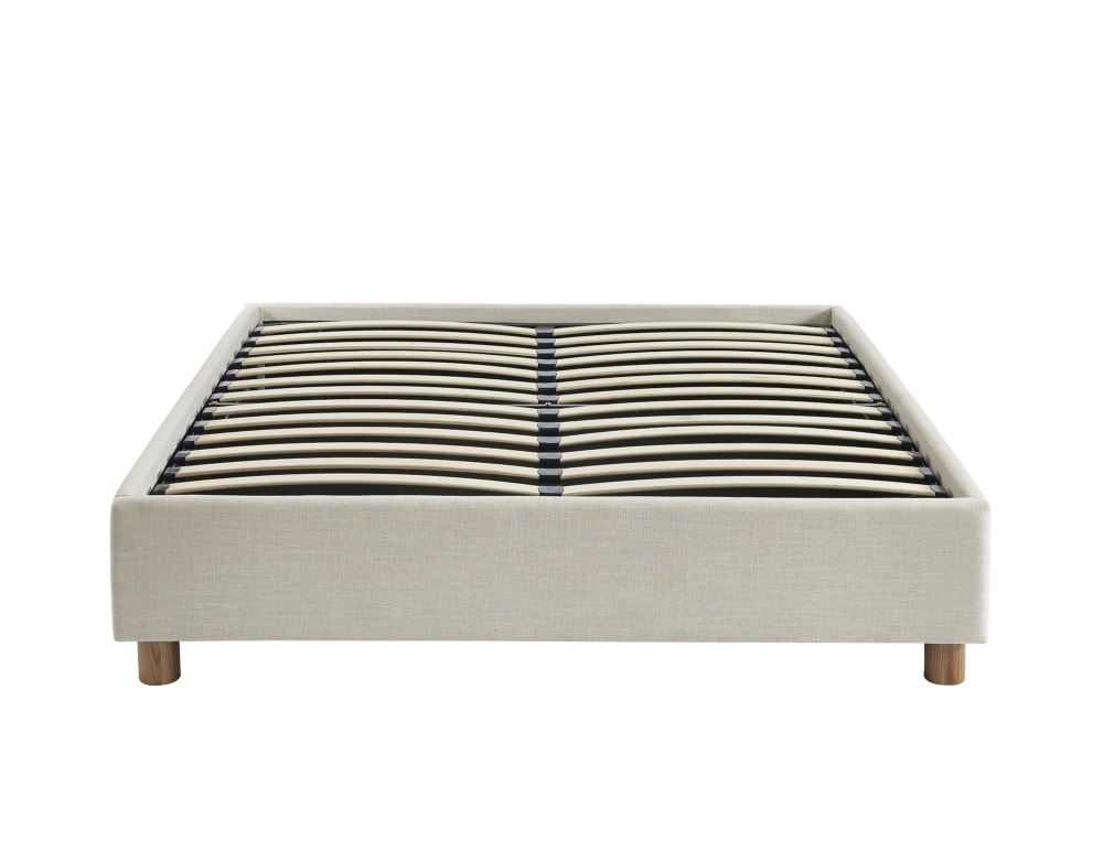 Lit coffre 160x200 tissu - beige