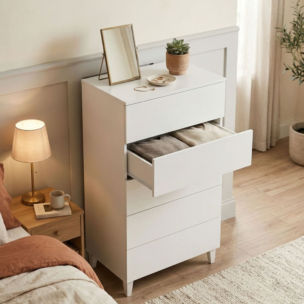Commode effet bois blanc 137x40 cm - Maisons du Monde