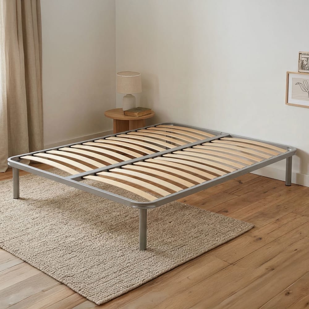 Sommier demi-carré effet bois gris 190x190 cm - Maisons du Monde