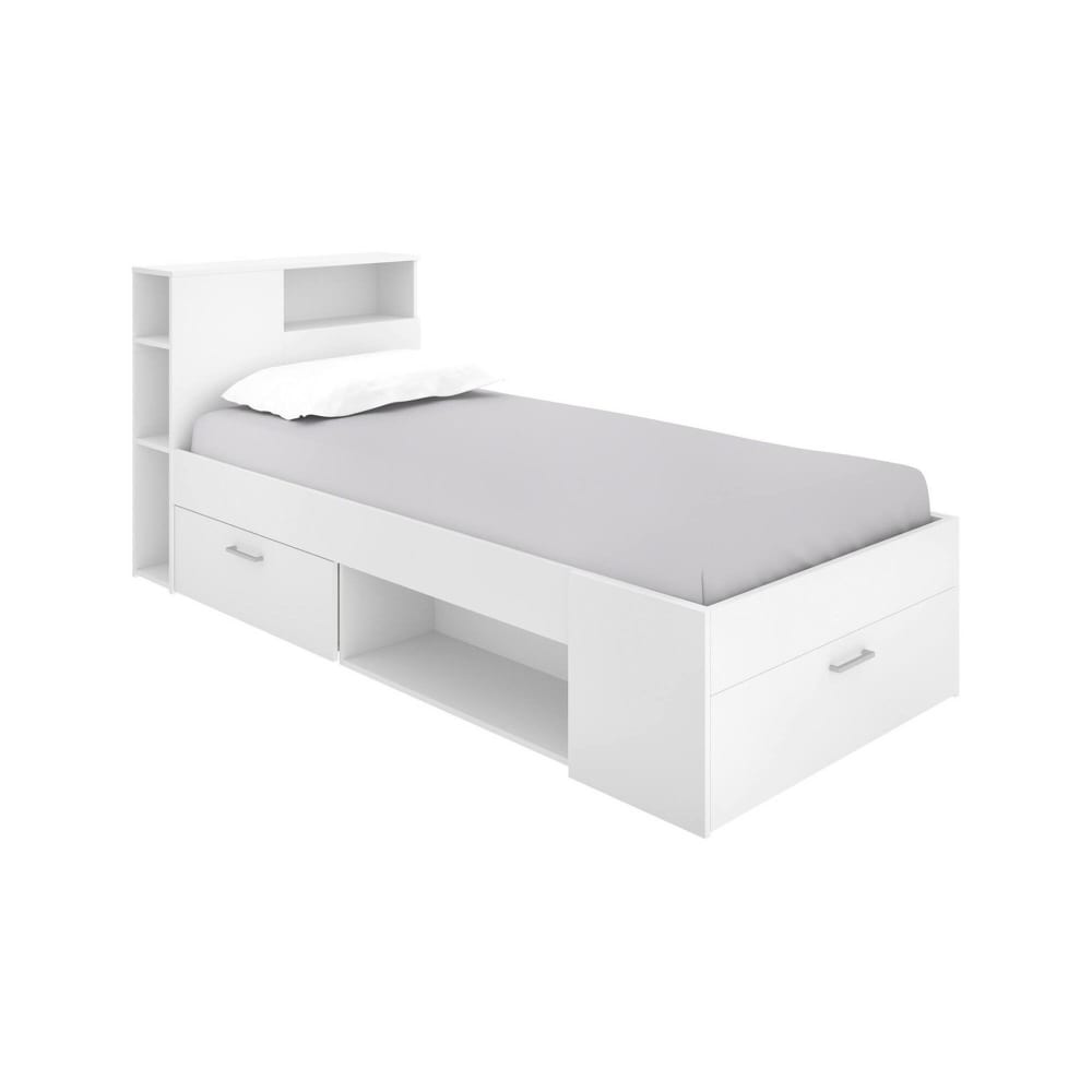 Lit d'enfant effet bois blanc 190x90 cm