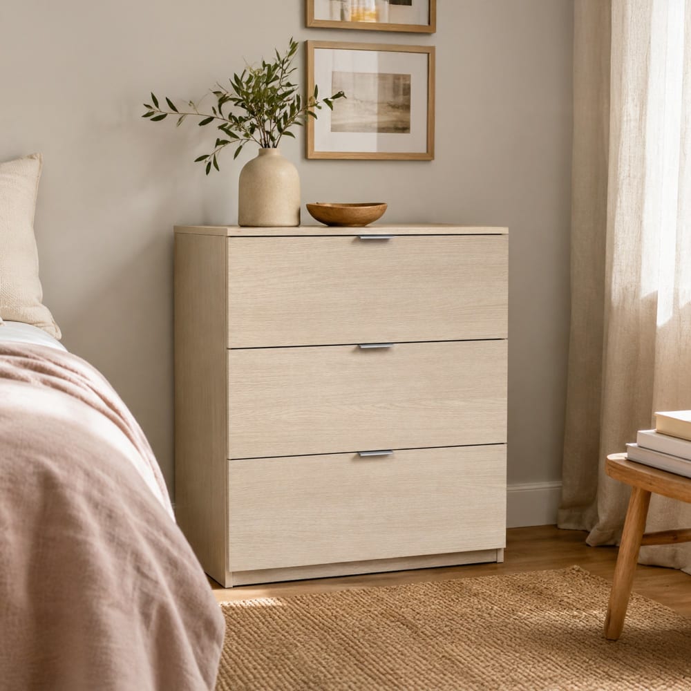 Commode effet bois beige 85x38 cm - Maisons du Monde