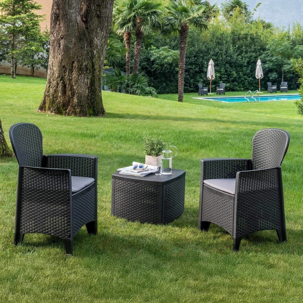 Set salon d'extérieur anthracite 58x60 cm - Maisons du Monde