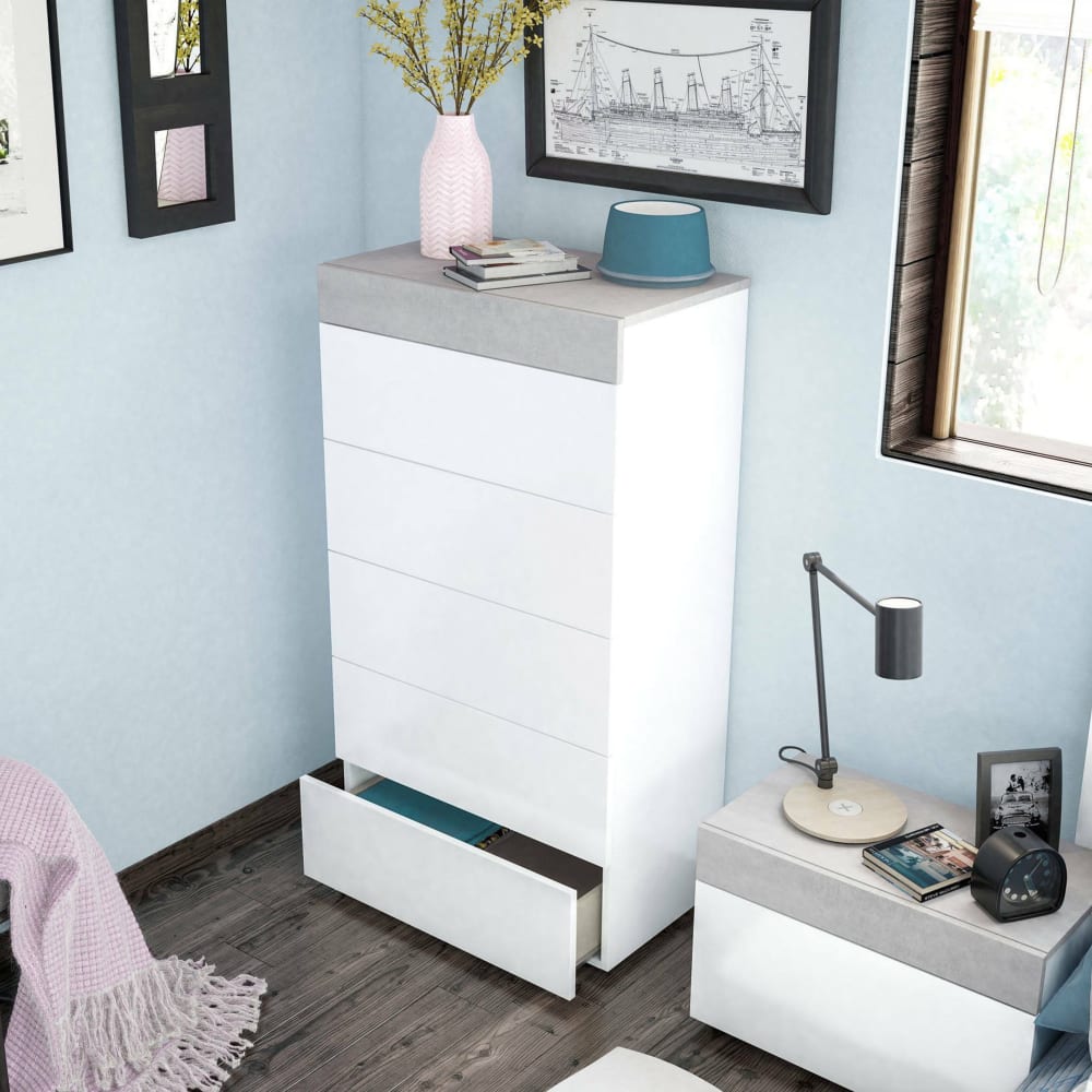 Commode effet bois blanc 129x40 cm - Maisons du Monde