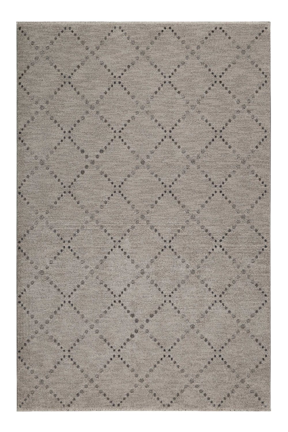 Esprit Flacher Teppich mit Rautenmuster auf taupem Hintergrund 80x150 style modern Grau Öko-Tex Zertifikat Pes - Polyester