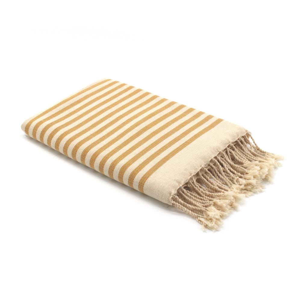 Fouta coton 100x200 jaune moutarde