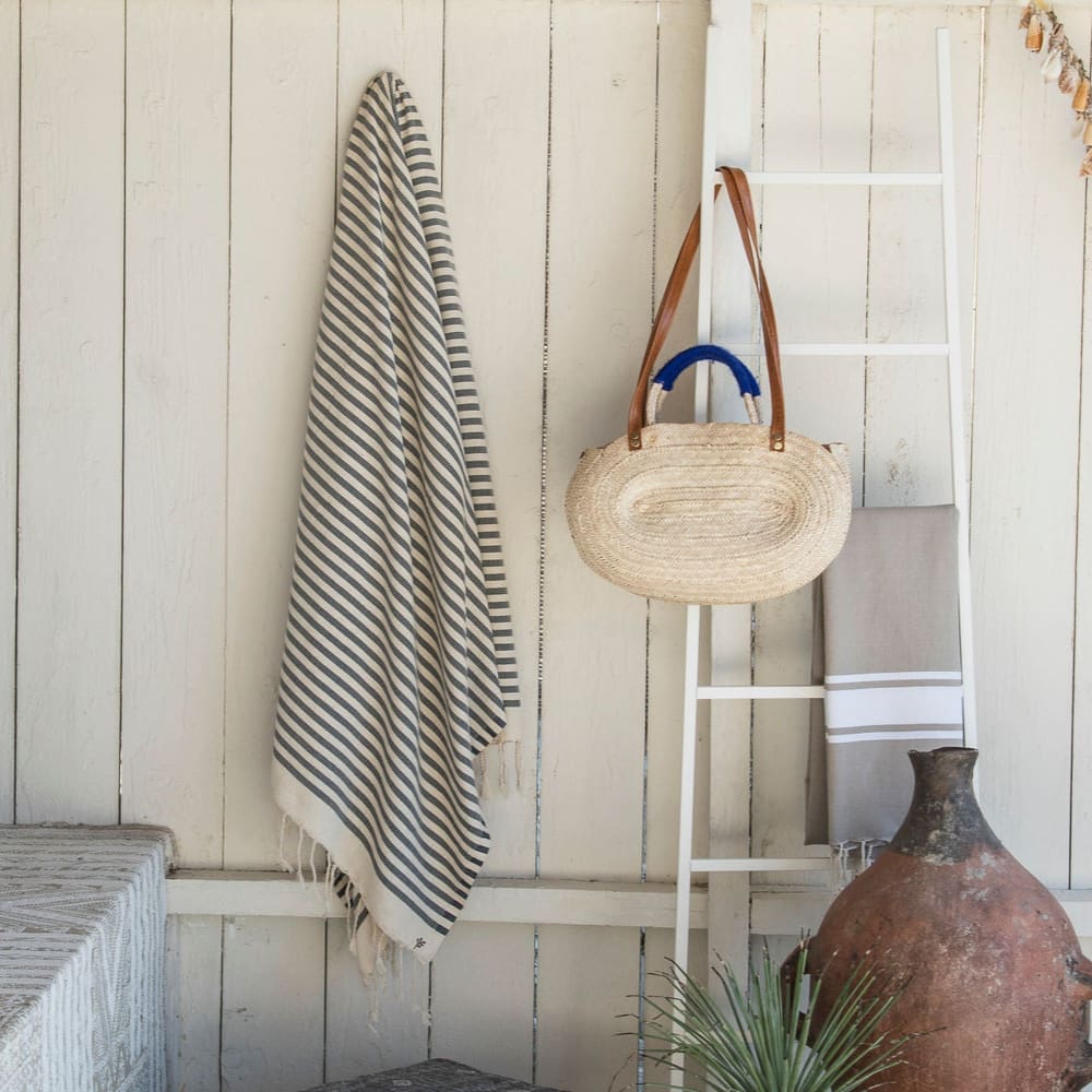 Fouta coton 100x200 bleu denim - Maisons du Monde