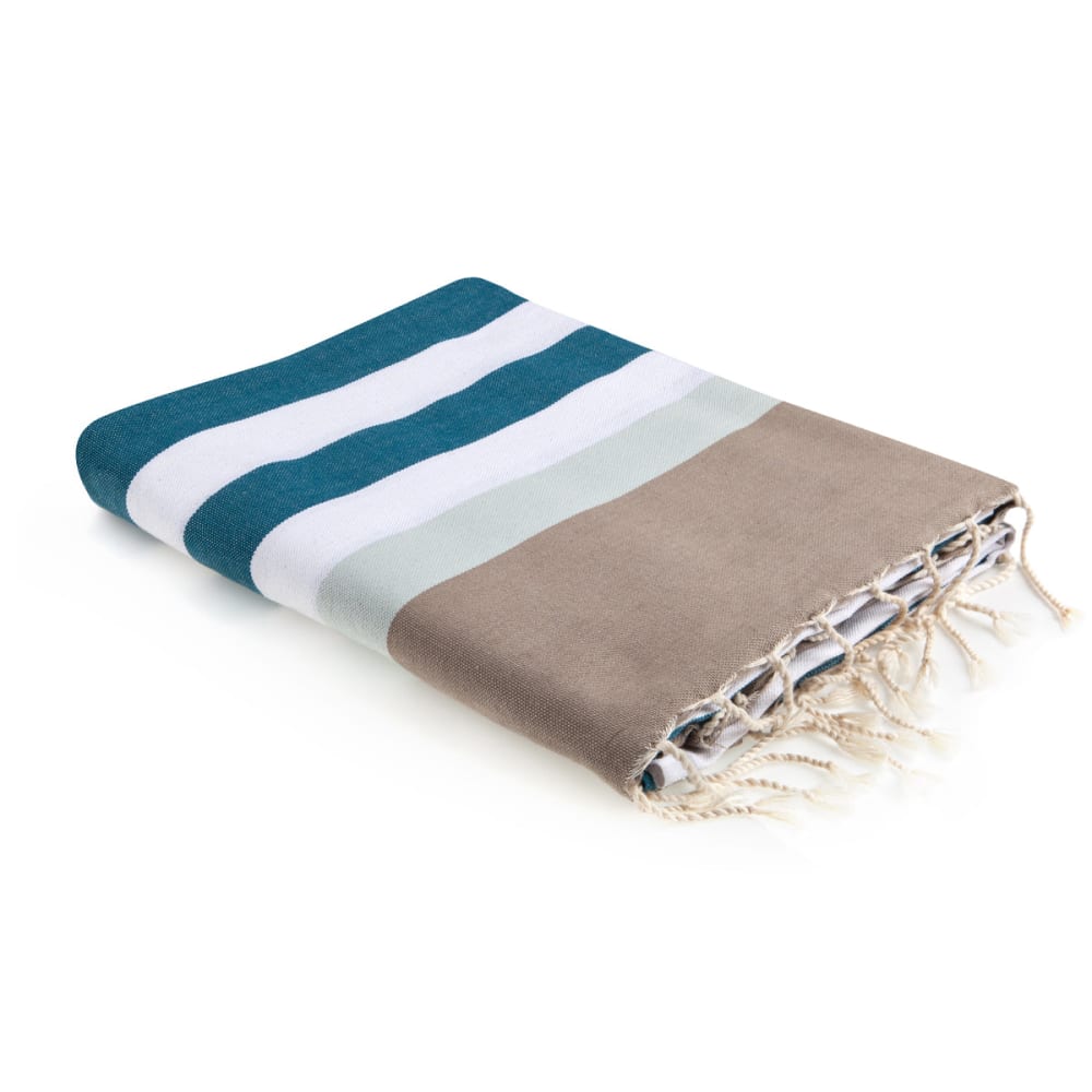 Fouta coton 100x200 vert canard & vert d'eau
