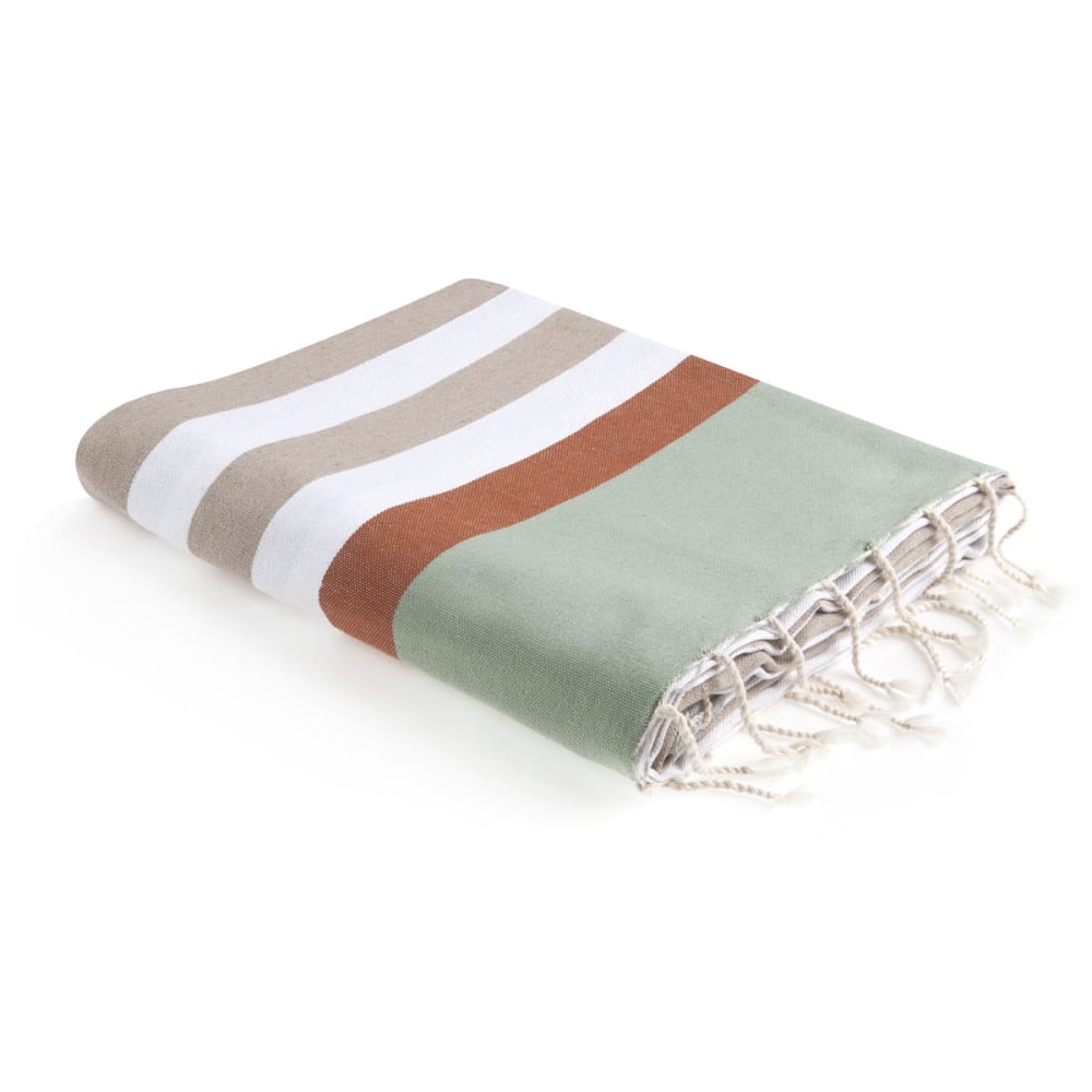 Fouta coton 100x200 beige & terracotta