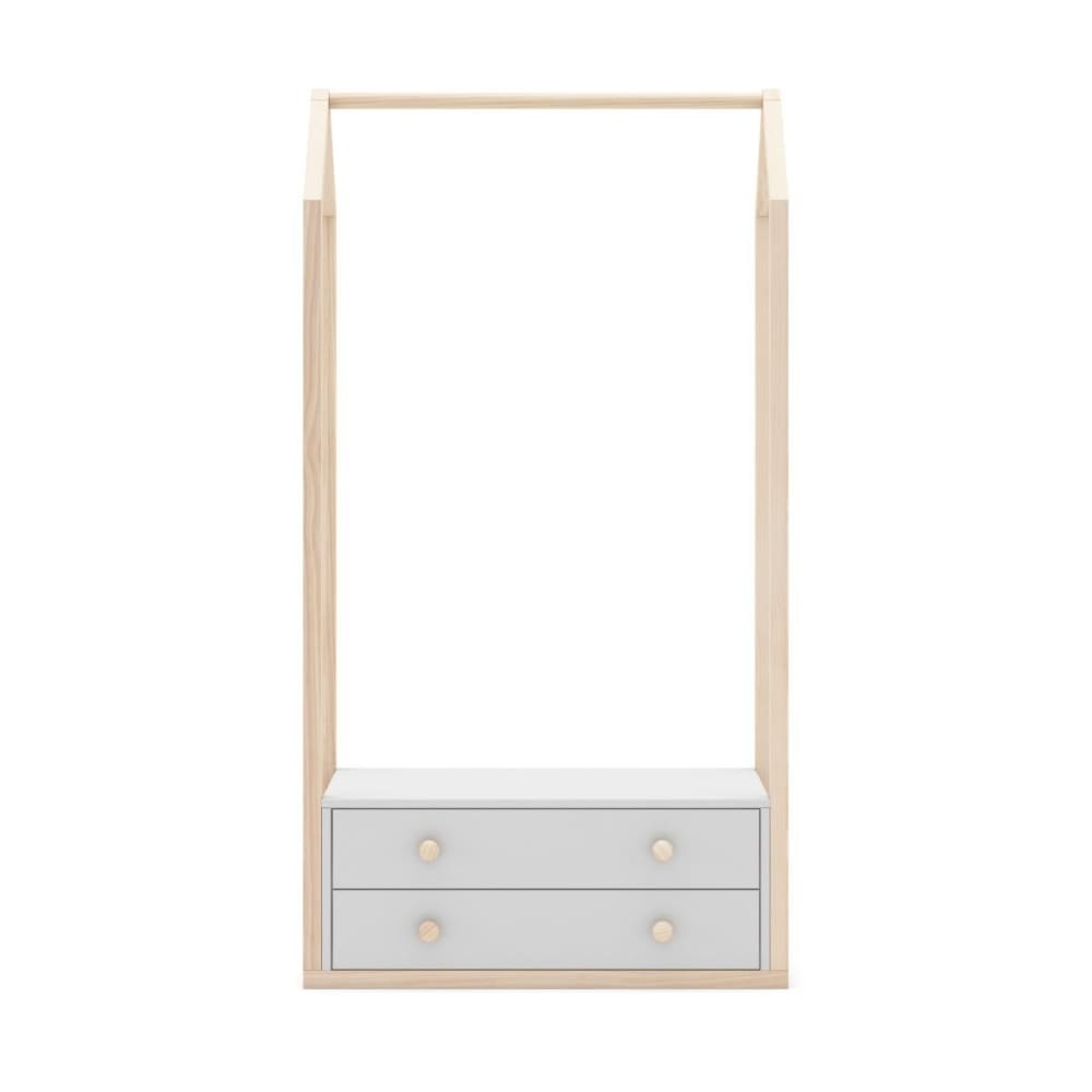 Calicosy Kleiderschrank mit 2 Schubladen - L80 cm - Weiß style modern WEISS SPANPLATTE Kinder