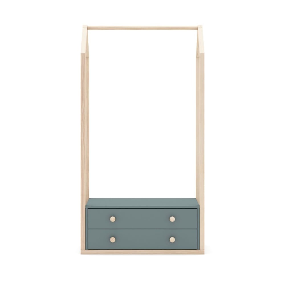 Calicosy Kleiderschrank mit 2 Schubladen - L80 cm - Grün style modern GRÜN SPANPLATTE Kinder