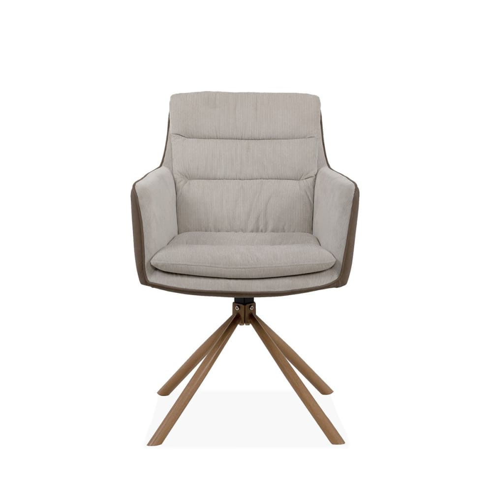 Lot de 2 Chaises Beige et Décor Bois - L63 cm