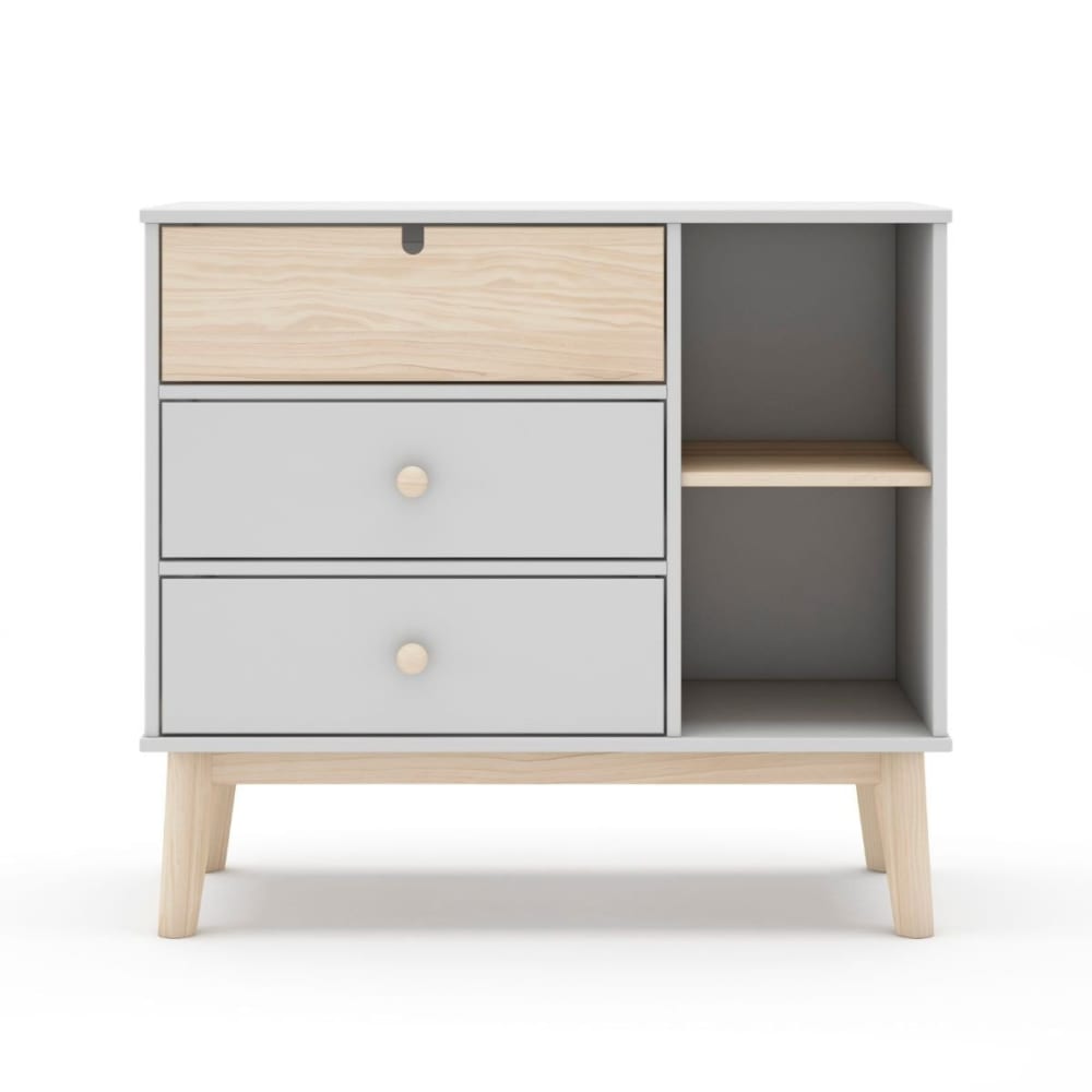 Calicosy Kommode mit 3 Schubladen und 2 Fächer L90 cm - Weiß style modern WEISS SPANPLATTE Kinder