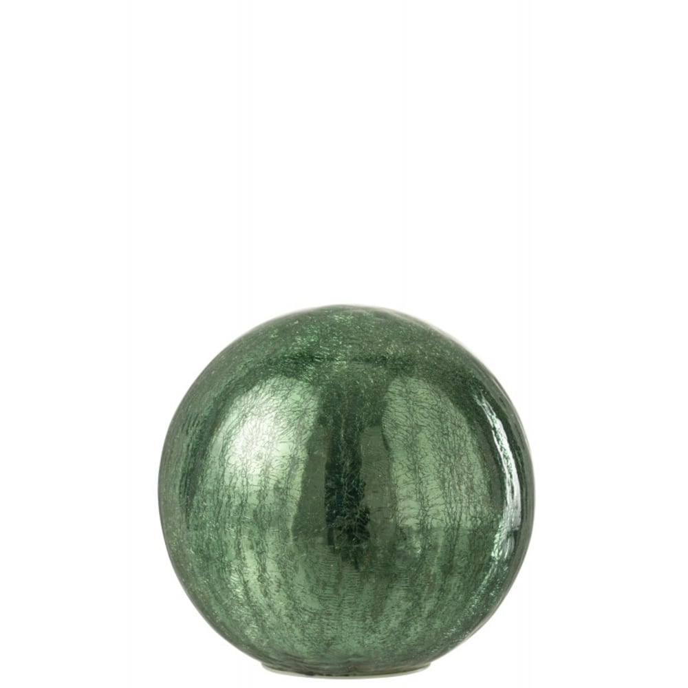 Boule led en verre vert 20x20x19 cm