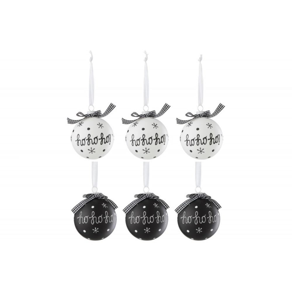 Caja de 6 bolas de navidad de vidrio negro de 8x8x8 cm