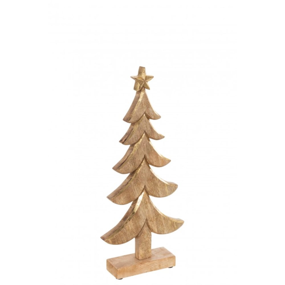 Árbol de navidad madera de mango oro alt. 41 cm