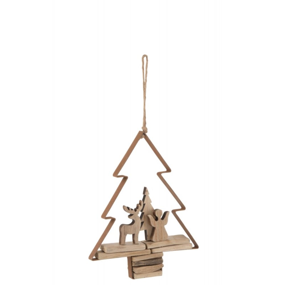 Colgante de navidad de madera marrón 21.5x4.5x27.5 cm