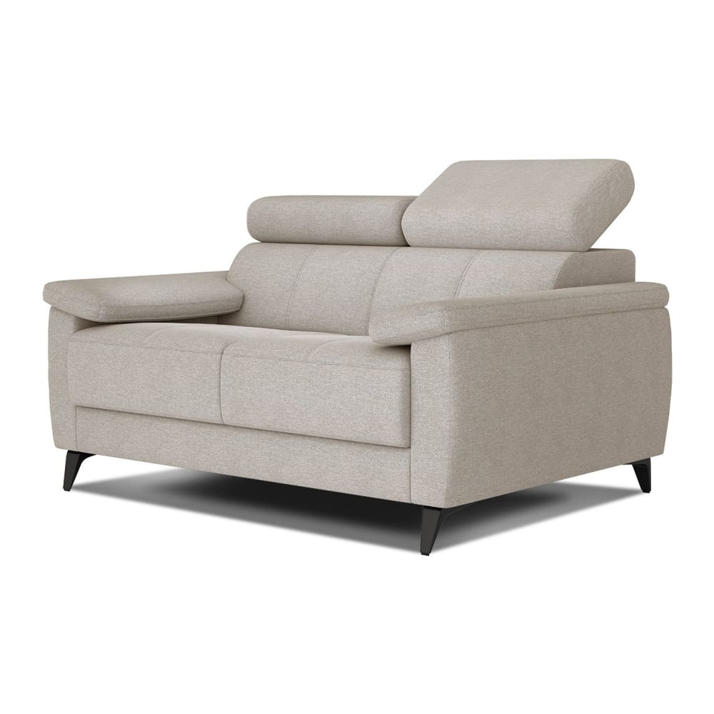 Canapé droit 2 places tissu beige