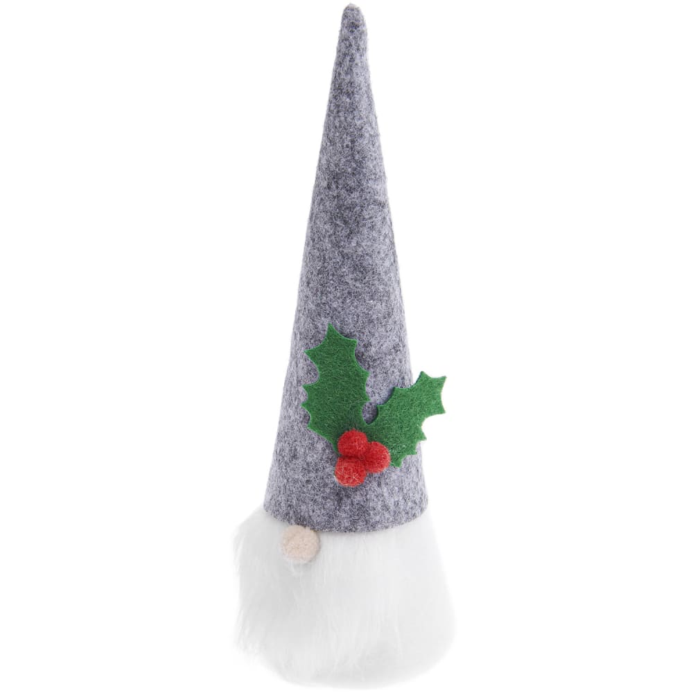 Elfo de navidad de fieltro gris 16,5 cm