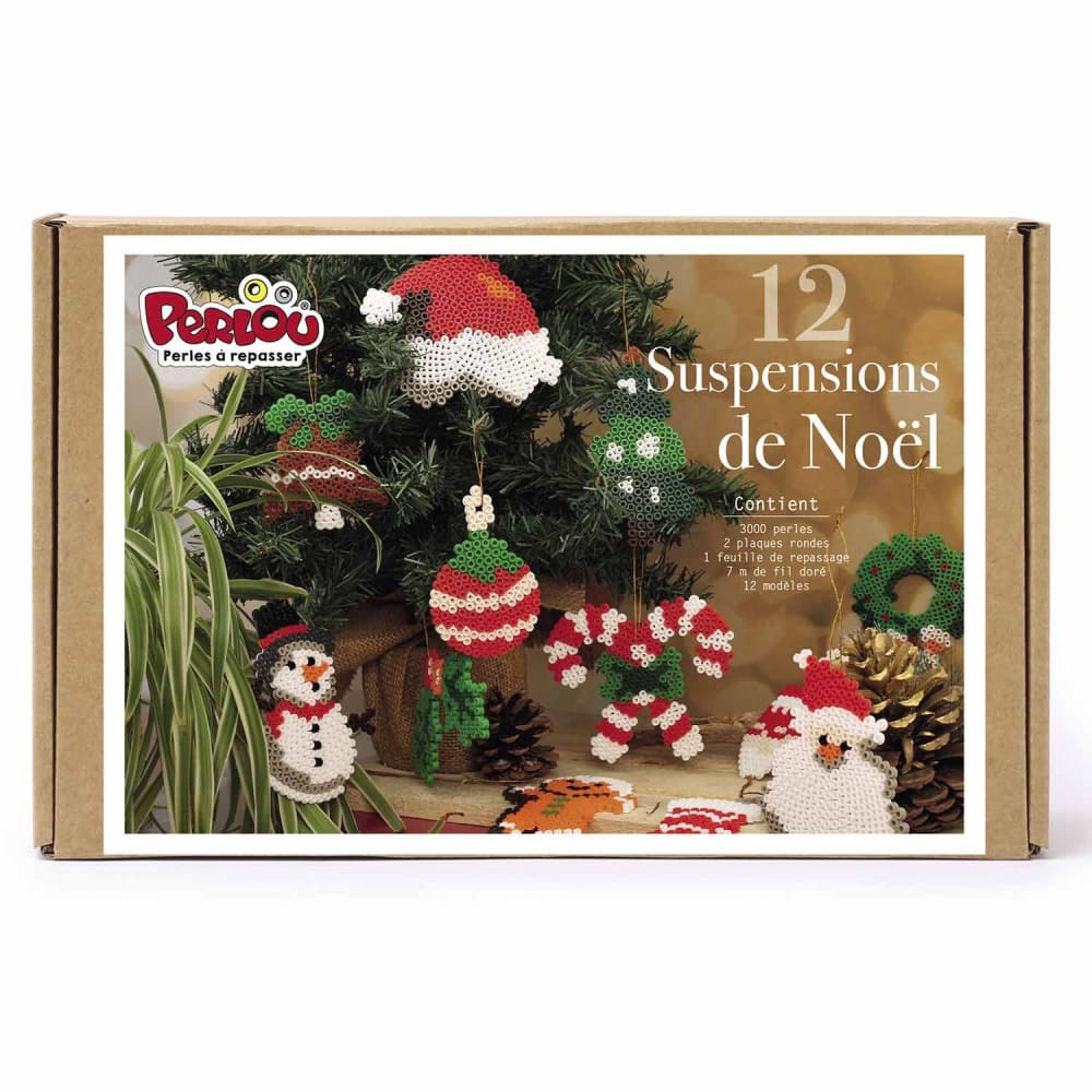 Set de plancha en caja 12 adornos de navidad
