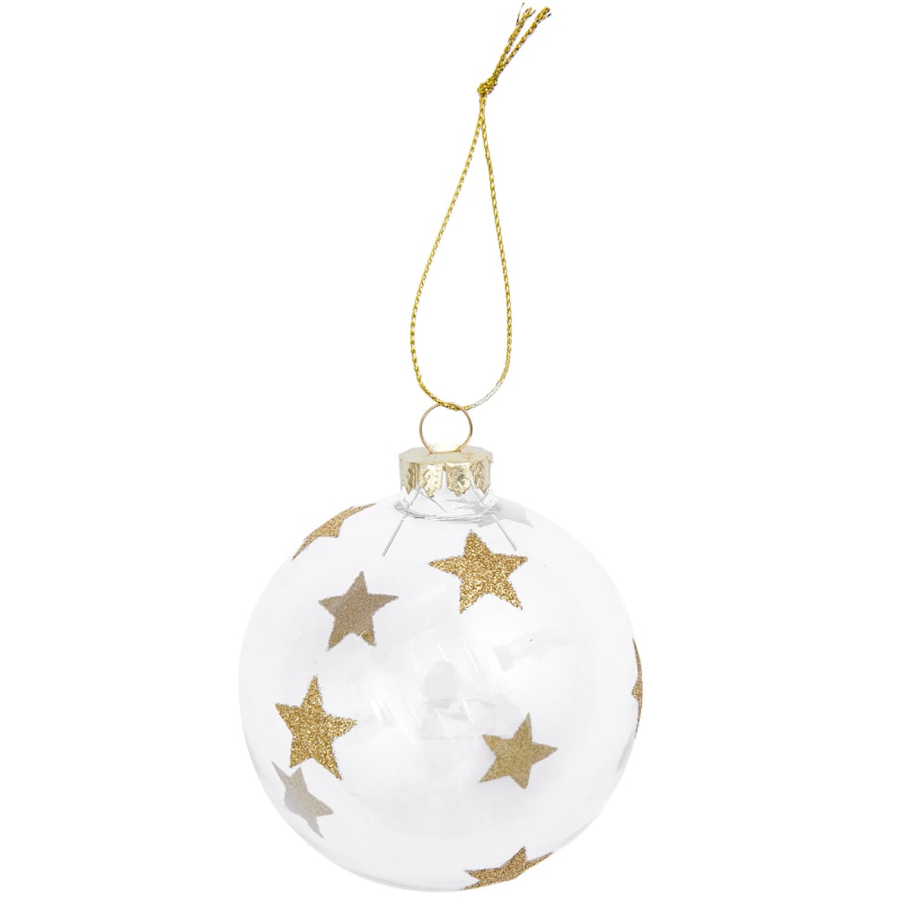 Bola de Navidad de cristal estrellas doradas Ø 8 cm