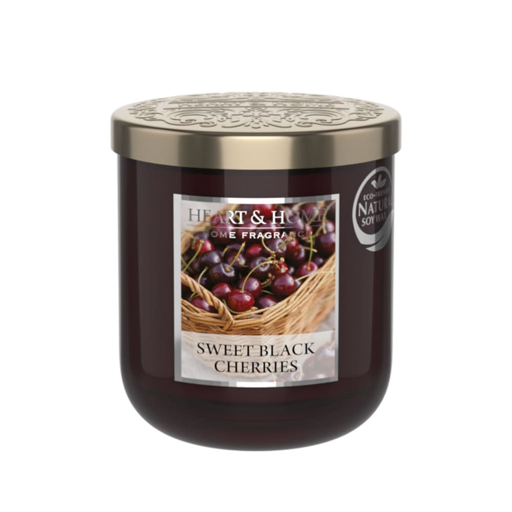 Heart and home Bougie parfumée senteur cerise noire gourmande 30 heures Rouge Cire