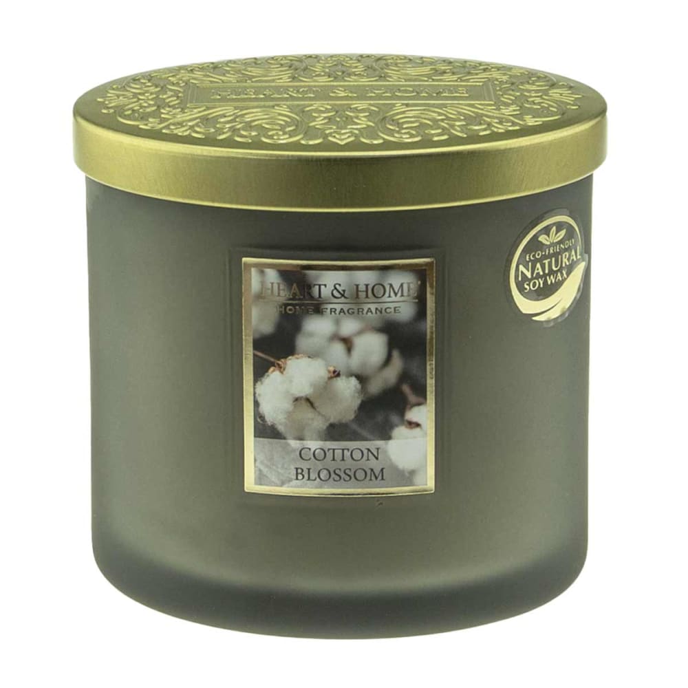 Heart and home Bougie ellipse senteur fleurs de coton Gris Verre