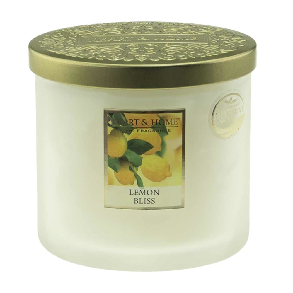 Heart and home Bougie ellipse senteur citron d'amalfi Blanc Verre