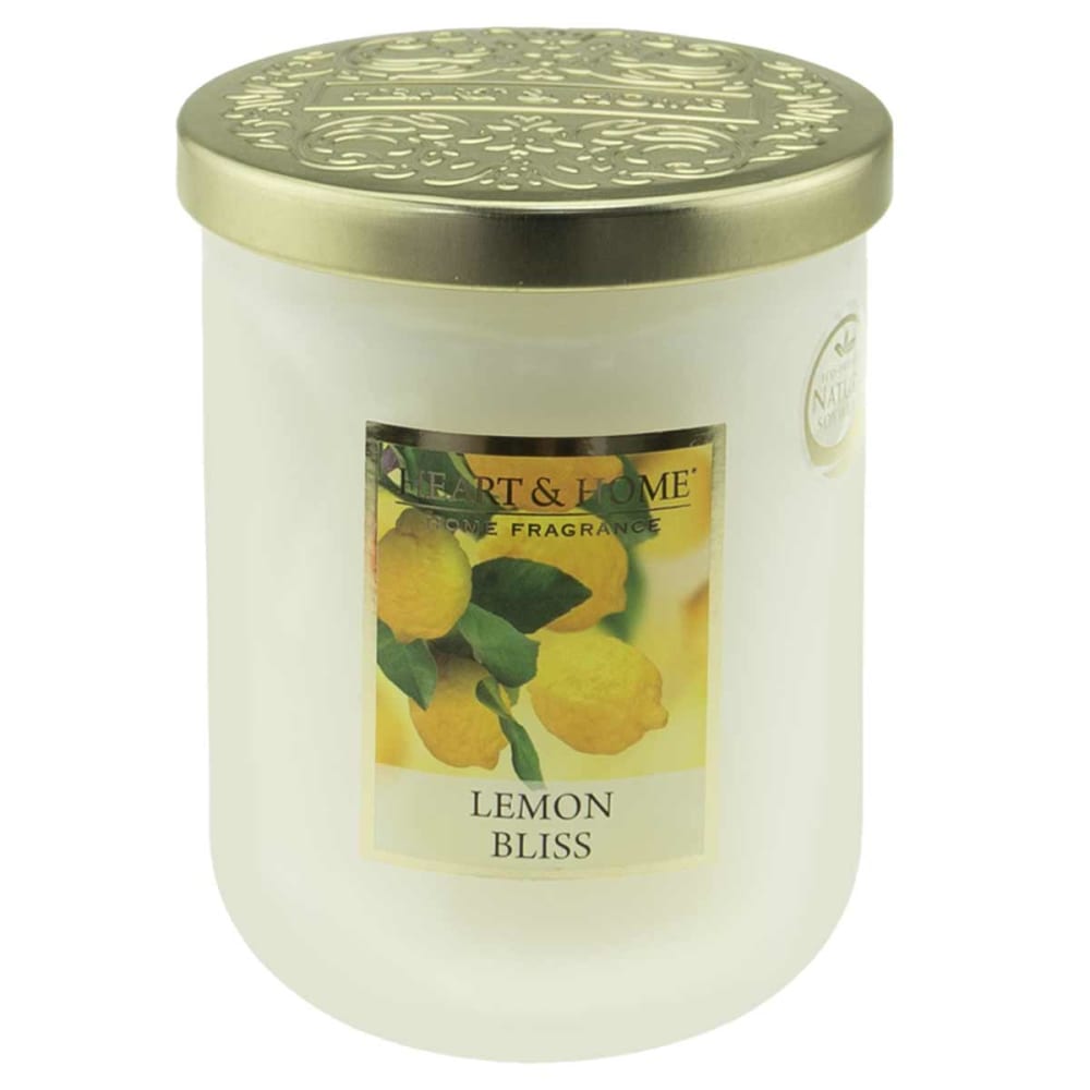 Heart and home Grande bougie senteur citron d'amalfi style campagne Blanc Cire