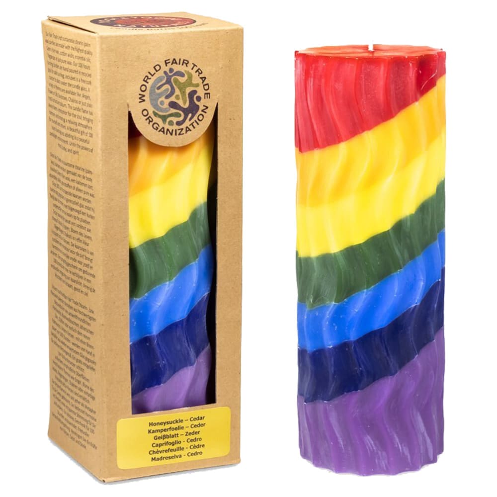 Mani Bhadra Bougie en stearine vagues arc-en-ciel Multicolore Cire