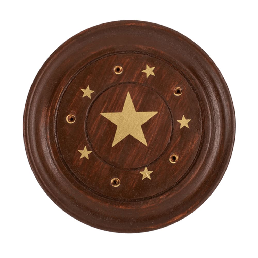 Out of the blue Porte bâton d'encens rond en bois style inspirations d'ailleurs Marron