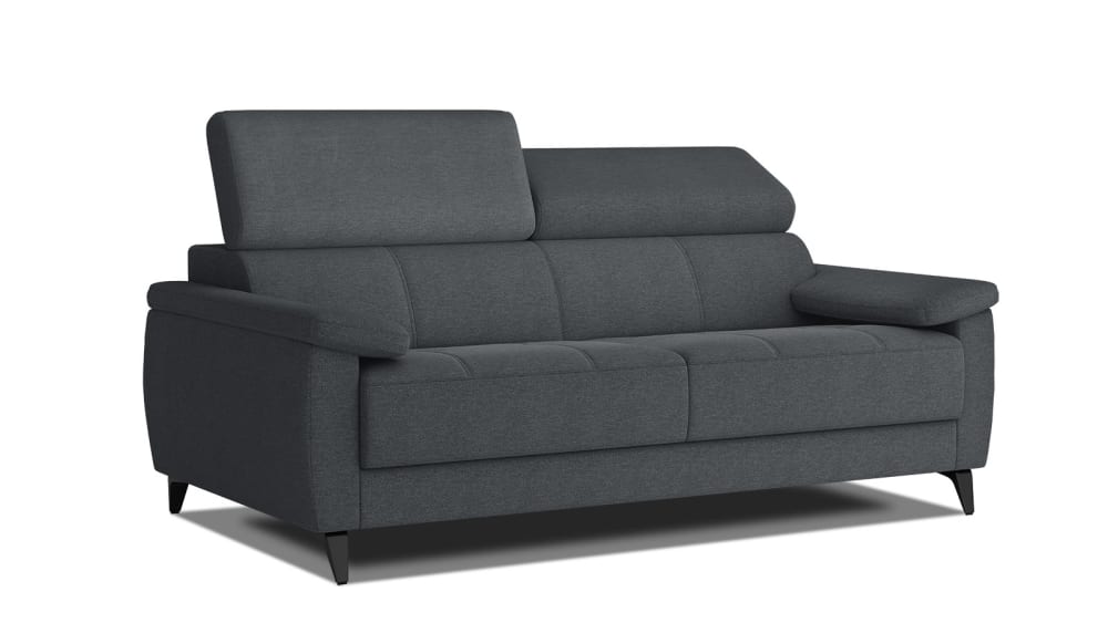 Canapé droit 3 places XXL tissu graphite