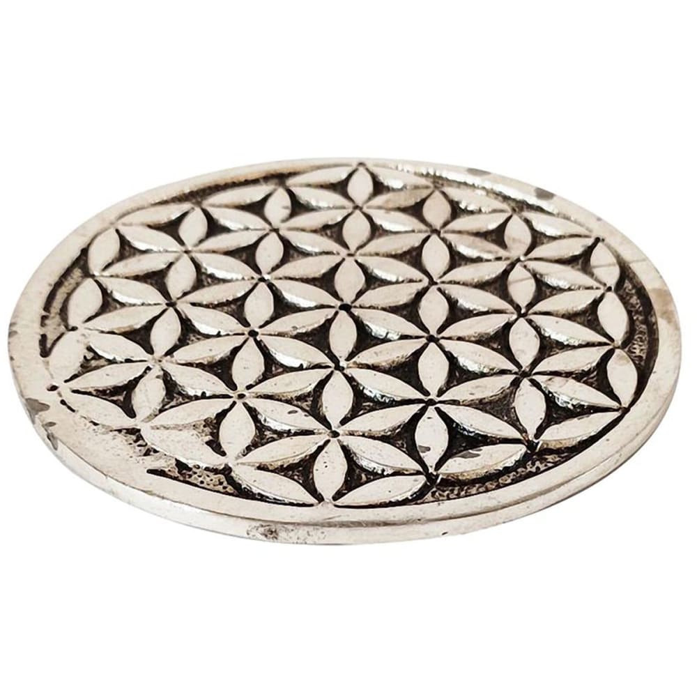 CBKREATION Support à bâtons d'encens Fleur de Vie En Aluminium Dimensions : 10.5 x 10.5 cm Fabriqué en Inde
