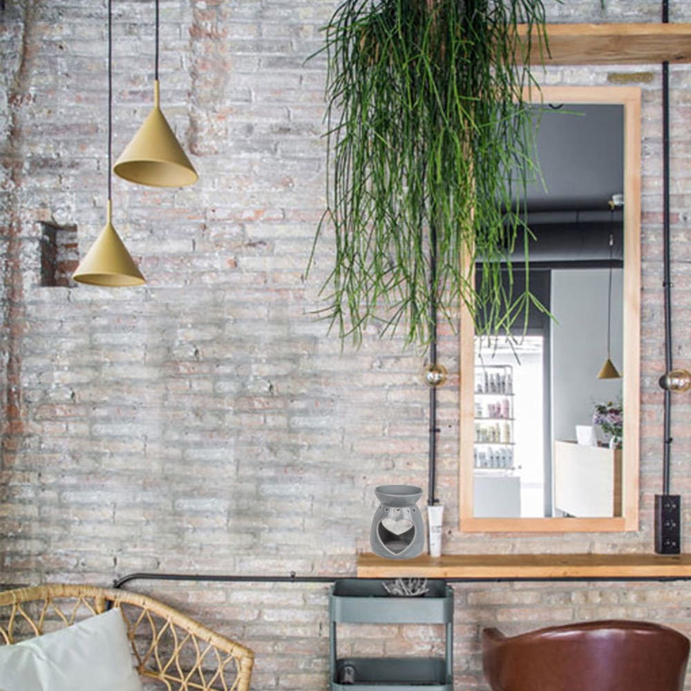 Brûle-parfum coeurs en céramique gris - Maisons du Monde