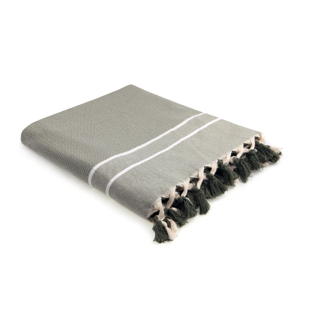 Plaid coton vert olive 130x170