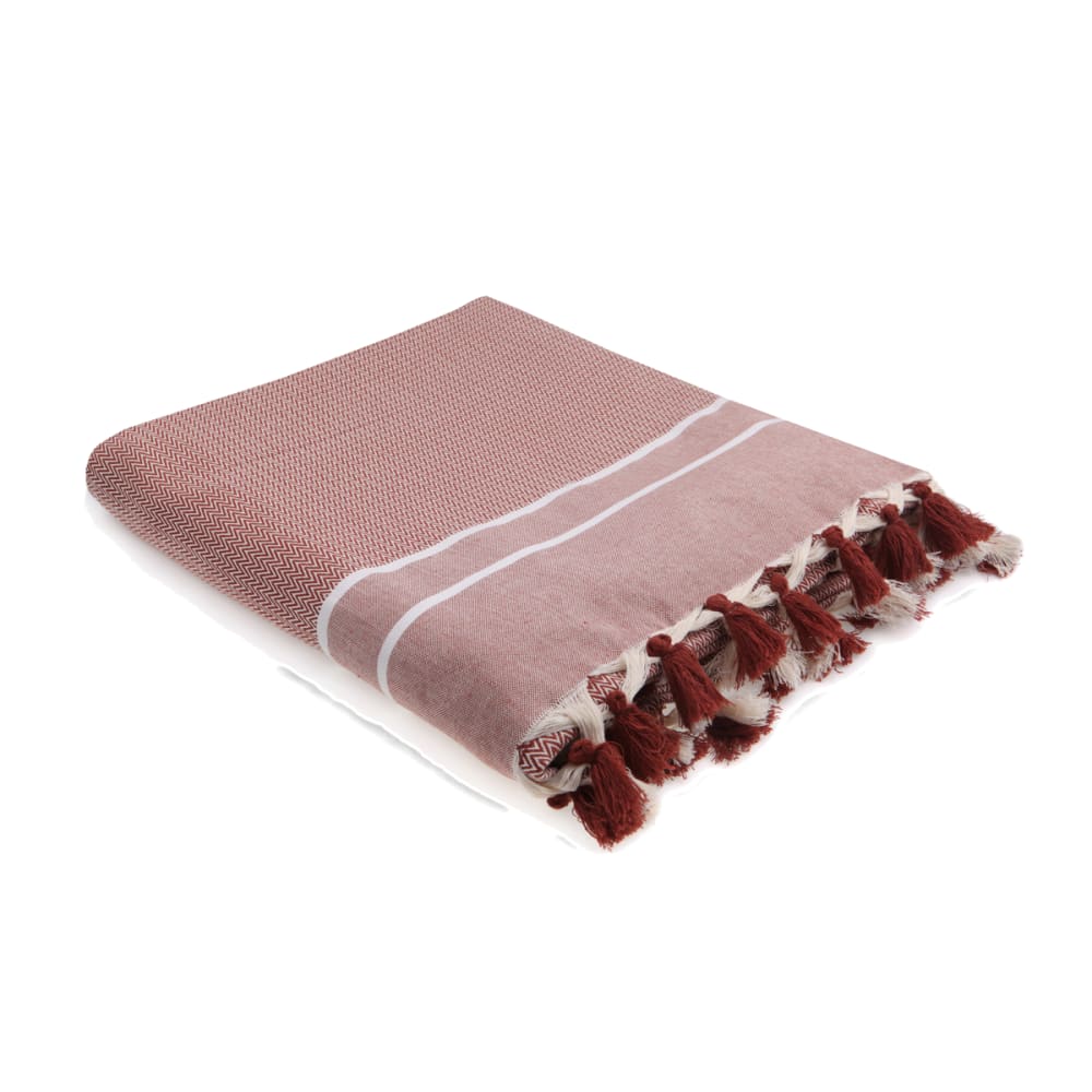 Plaid coton rouge tomette 160x250