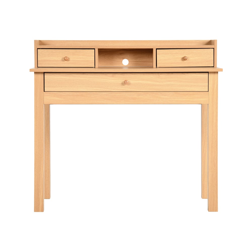 Table de rempotage en bois clair avec tiroirs
